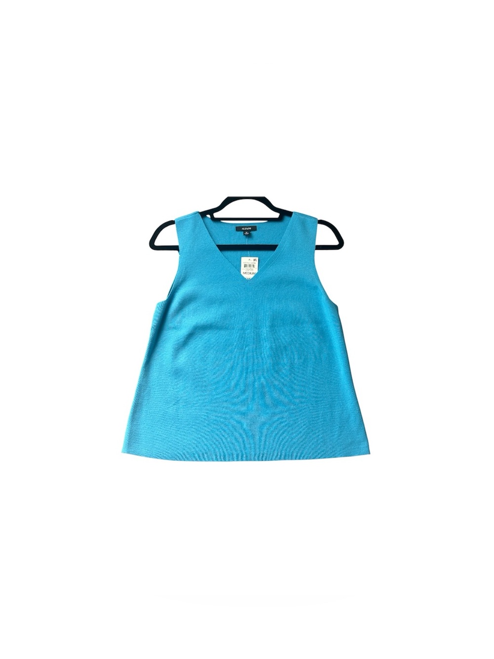 NWT Alfani Sleeveless V-Neck Knit  Sweater Tank | Size M | Aqua Blue